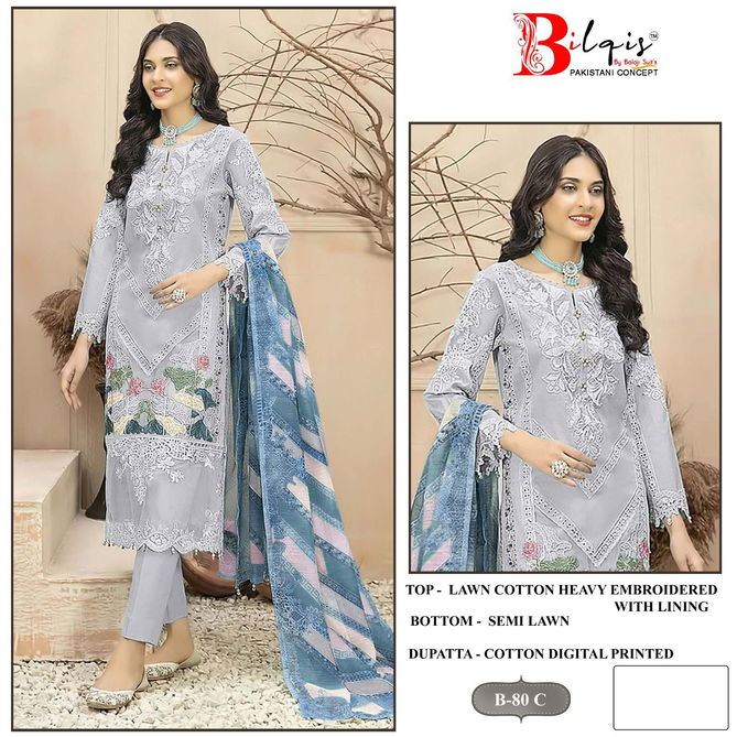 Bilqis B 80 A To D Lawn Cotton Pakistani Suits Wholesale Shop In Surat
